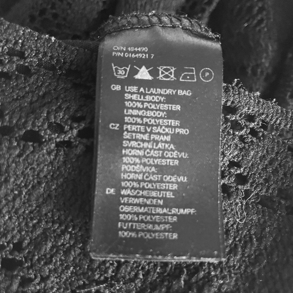 H&M Fit and Flare Black Sleeveless Lace-Design Dress, Size Small - Picture 5 of 13